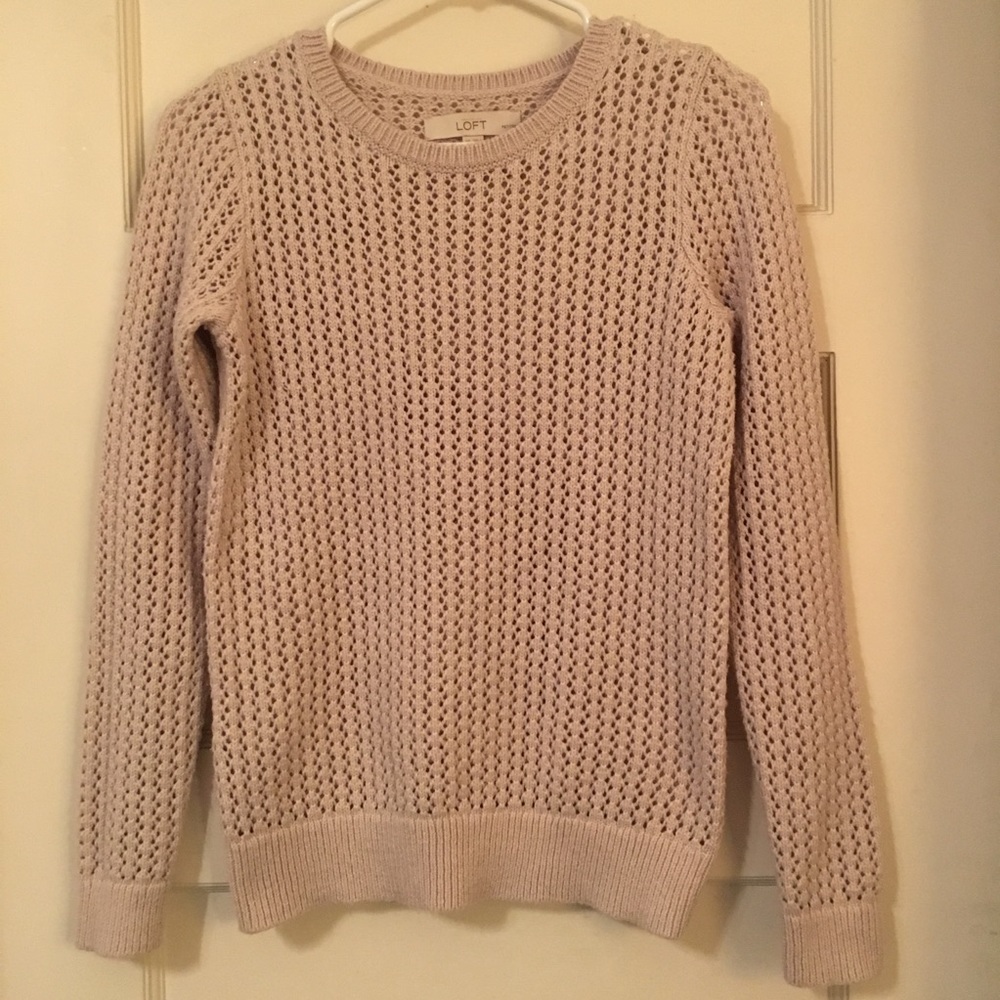 Loft crew neck sweater in light pink